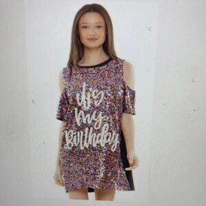 Sequin Short Sleeve Top - Multicolor